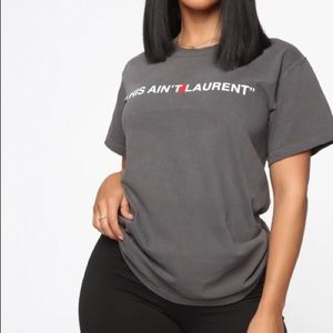 Fashion Nova - “this aint what you think” top dusty black